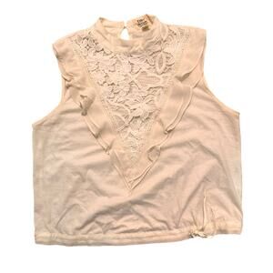 TINY Anthropologie Emma Lace Ruffle Tank Butter Yellow, size XSP